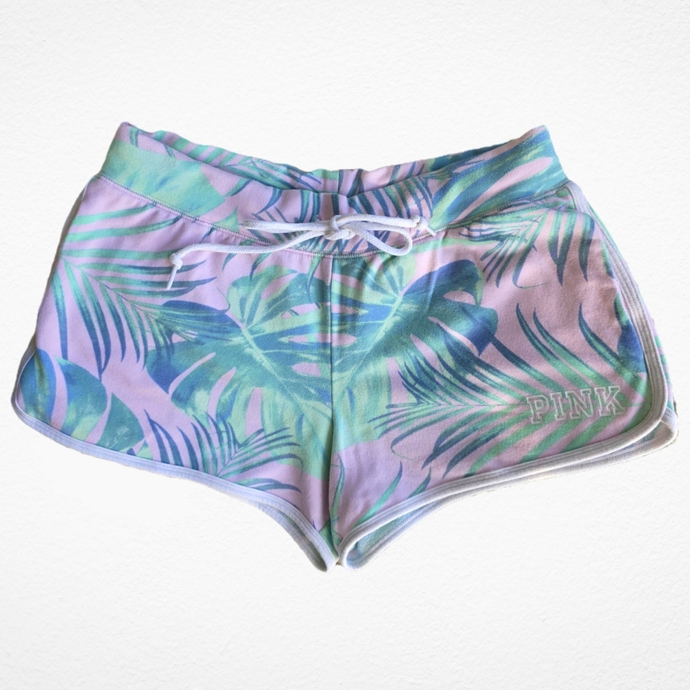 Victoria's Secret PINK Palm Print Y2K lounge drawstring shorts Medium
